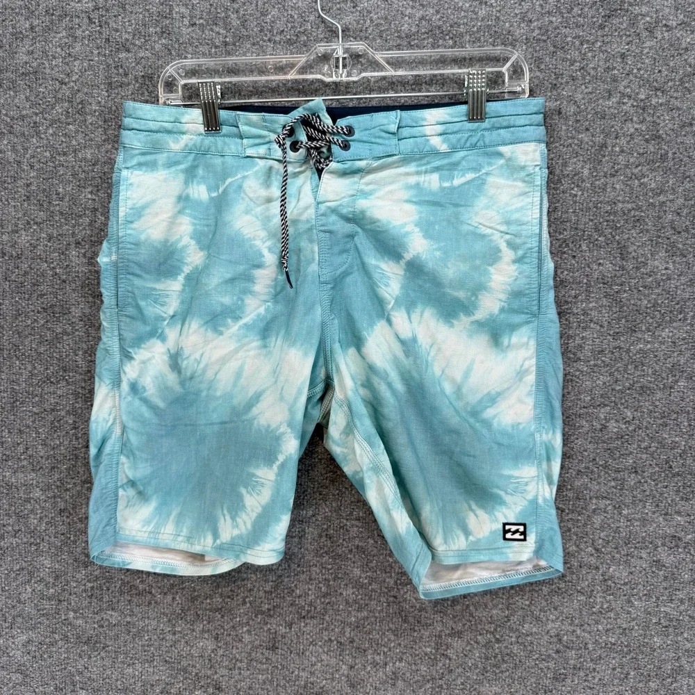 Billabong Board Shorts Men 30 Blue Tie Dye Recycled All Day Lo Tides Surf Trunks